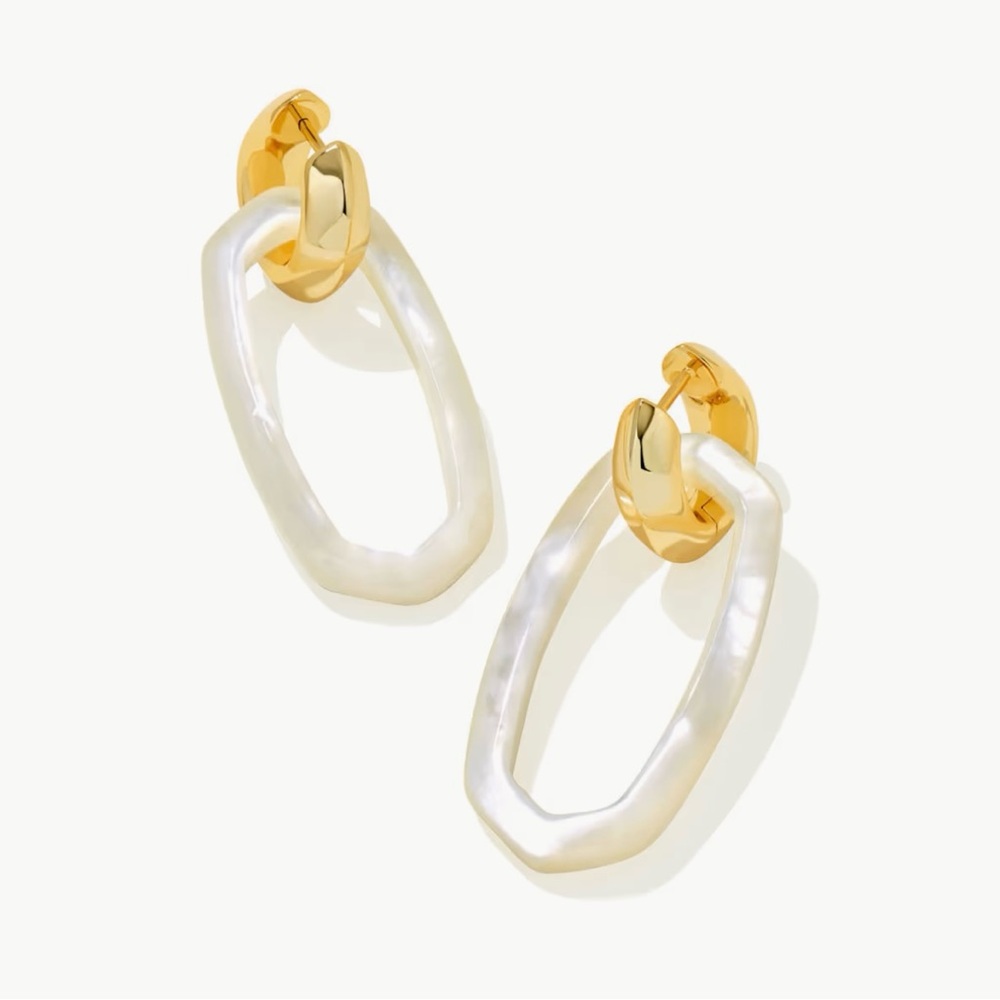 Kendra Scott Danielle Gold & Mother of Pearl Link Earrings